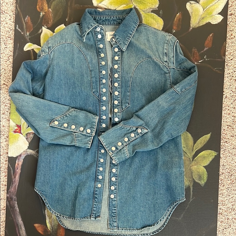 Zadig & Voltaire Thelmus Denim Shirt  NWOT - Picture 4 of 7